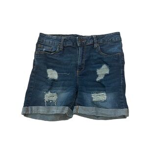 BLUENOTES Distressed Stretch Mid Rise Casual Long Fit Denim Jean 27